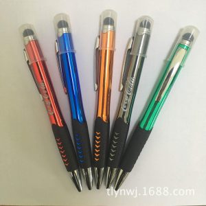 護(hù)套圓珠筆_uv電鍍工藝筆logo自發(fā)光led燈箱觸控電容塑料護(hù)套