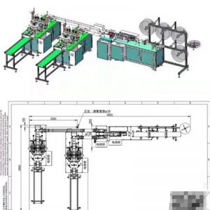 自動口罩機_一托二口罩機整套3d2d圖紙外購件清單bom電路圖plc程序
