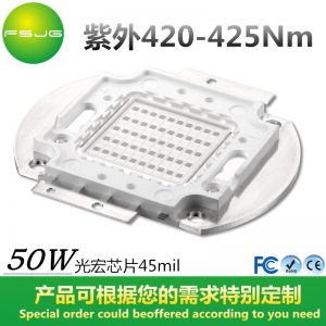 大功率LED燈珠_大功率50W紫光燈珠3D打印機(jī)固化燈印刷用uvled紫外425nm燈珠